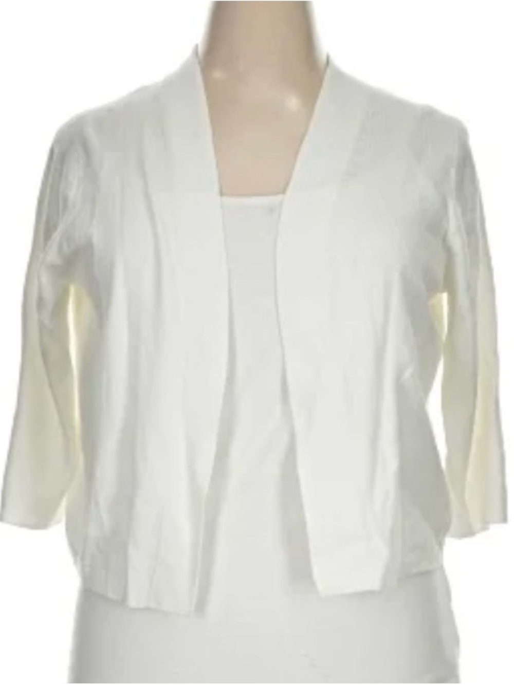 Tommy Bahama White Open-Front Cropped Lightweight Cardigan